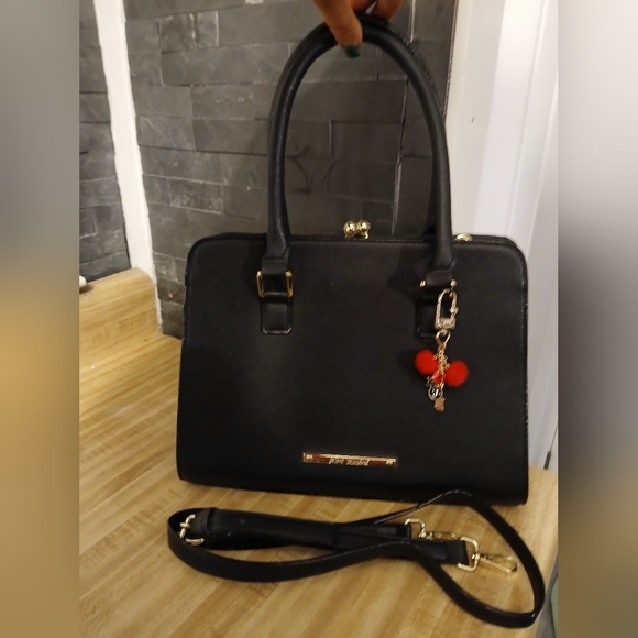 Betsey Johnson Like NEW Black Tote/Crossbody with Kisslock - Picture 13 of 15